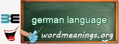 WordMeaning blackboard for german language